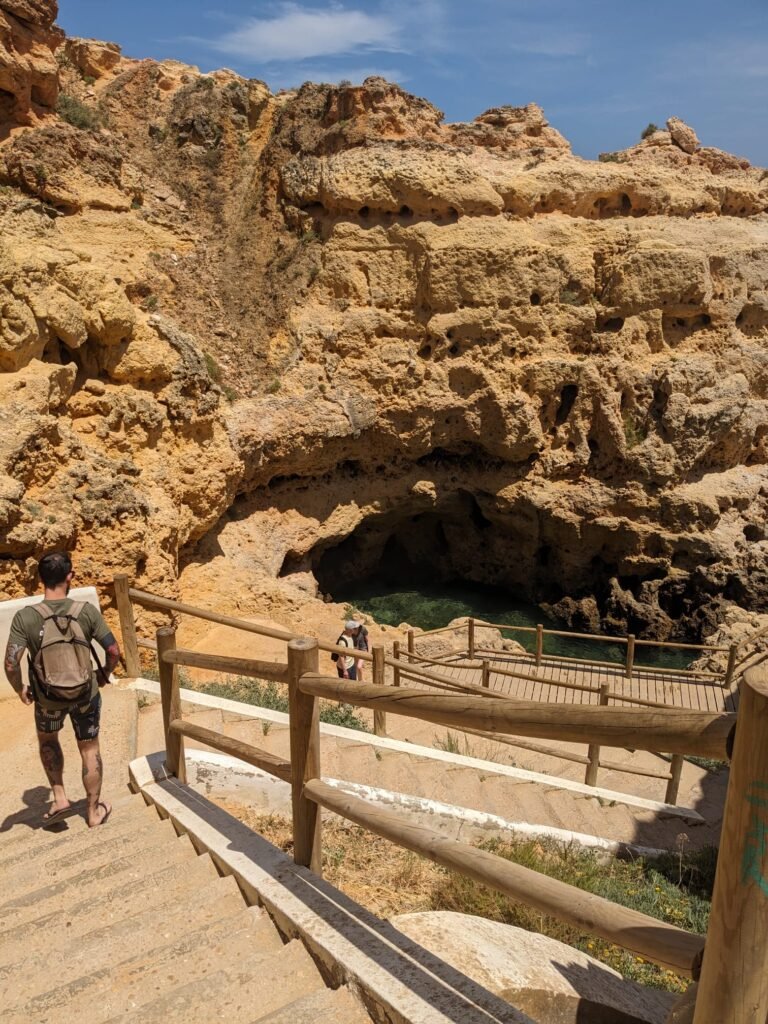 exploring Algar Seco in Carvoeiro