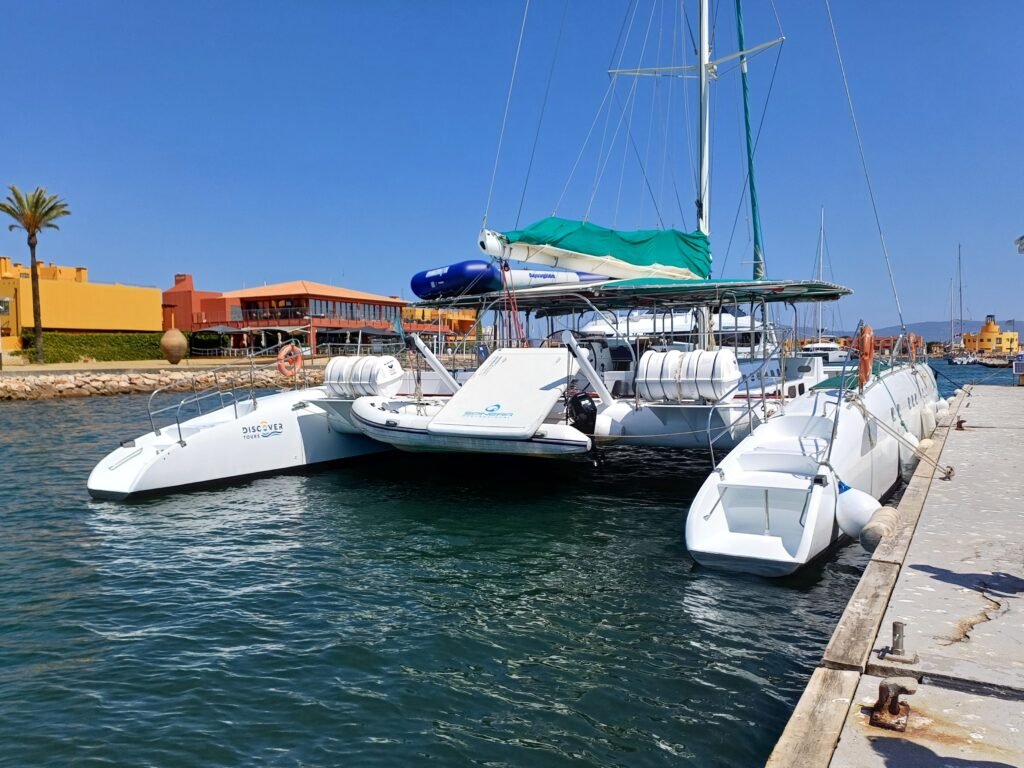 Catamaran used for the tour with André Matos boat tours