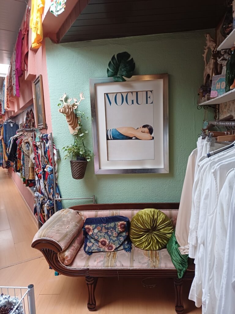 A stylish, vintage sofa in Mon Père store