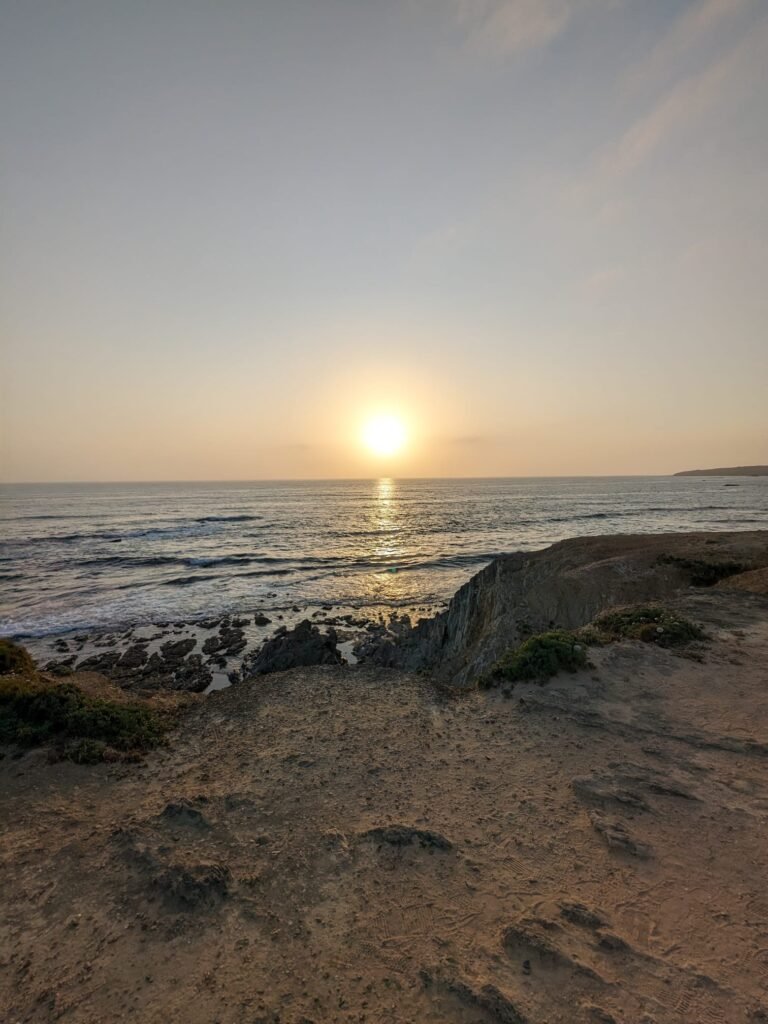 Sunset viewed from a cliff in Vila Nova de Milfontes, Costa Vicentina