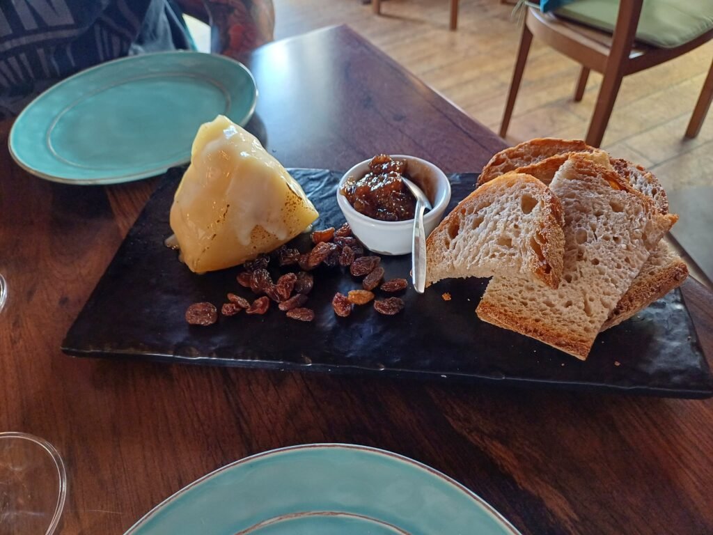 serra cheese with fig jam served at Capela Incomum